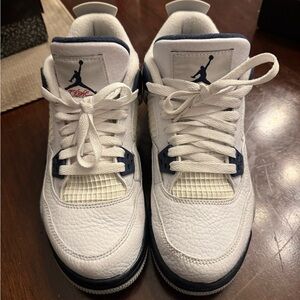Air Jordan 4 Retro - white/midnight navy size 5.5